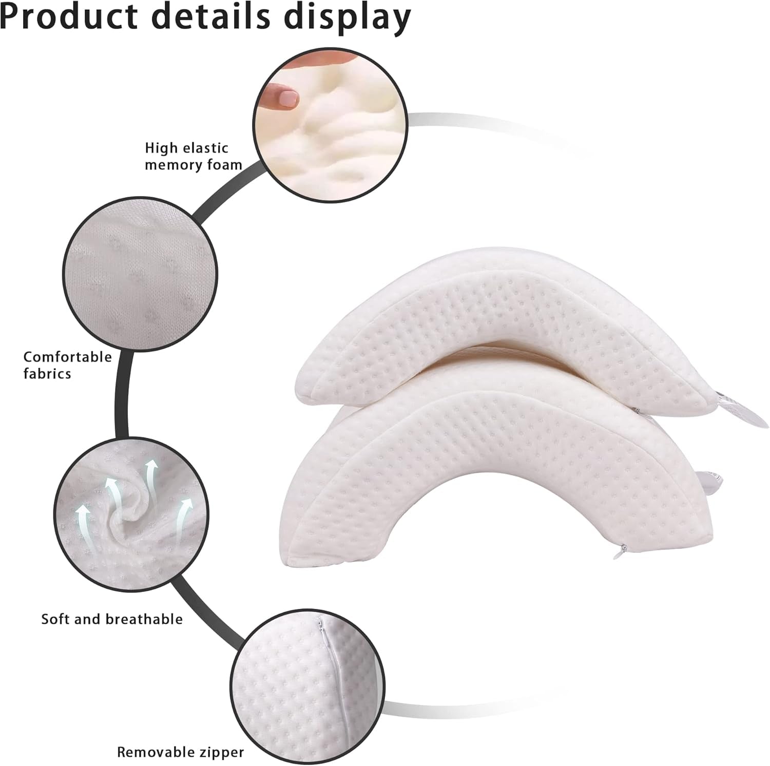 Uninterrupted Embrace: Arched Memory Foam Pillow for Pain-Free Cuddling and Deeper Connection