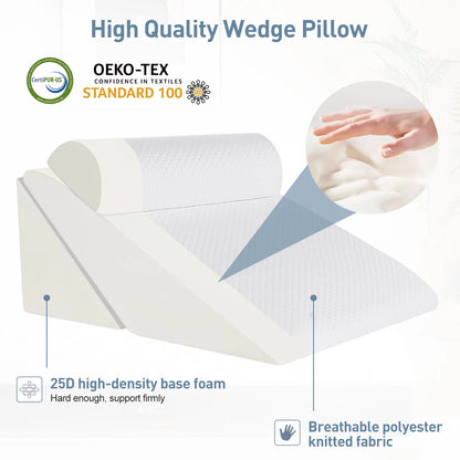 The Therapeutic Alignment Trio: Adjustable 3-Piece Bed Wedge System for Acid Reflux & Back Pain Relief