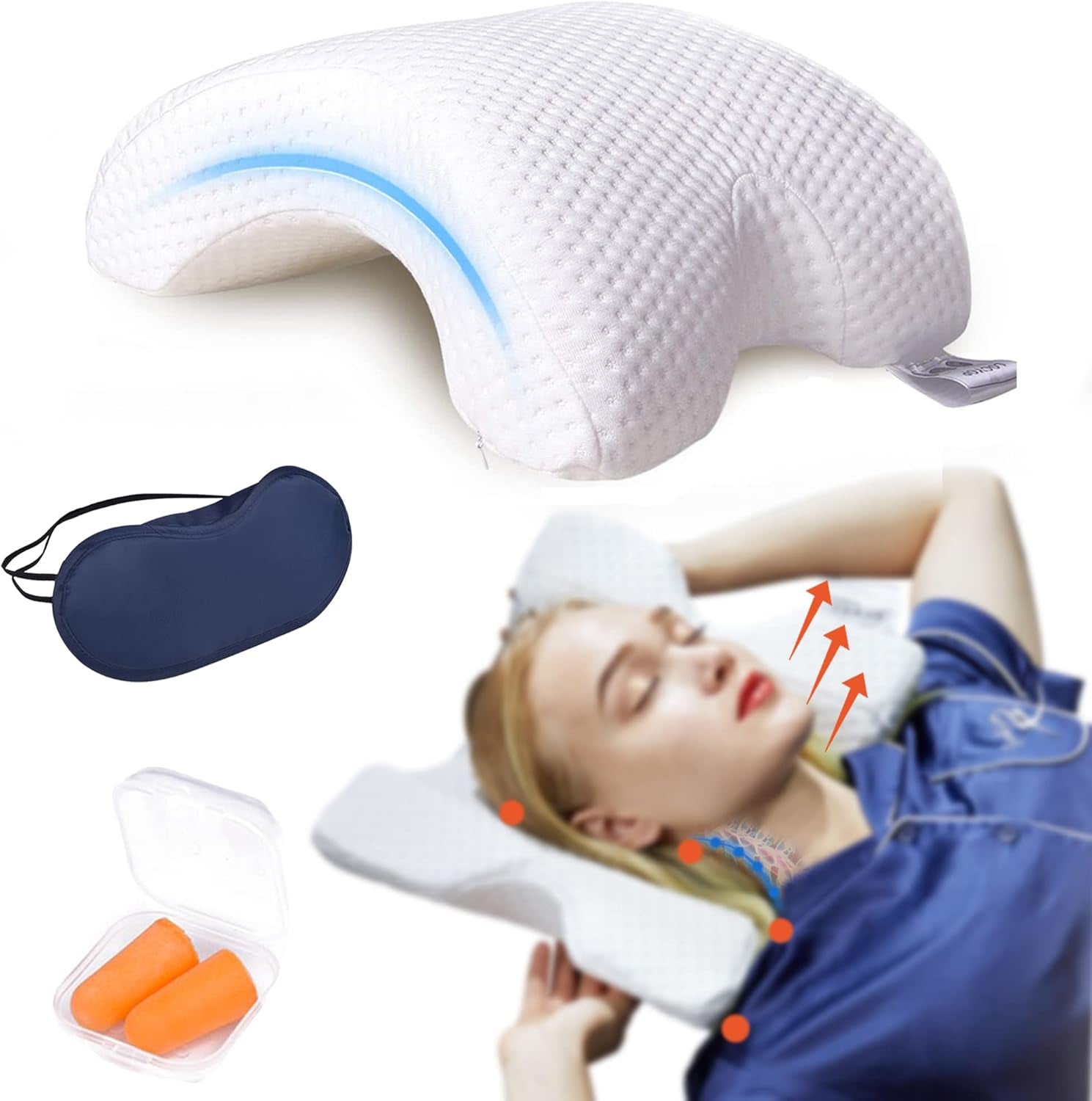 Uninterrupted Embrace: Arched Memory Foam Pillow for Pain-Free Cuddling and Deeper Connection