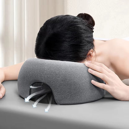 Therapeutic Face-Down Headrest: Memory Foam Cushion for Massage, Salon, and Prone Home Use