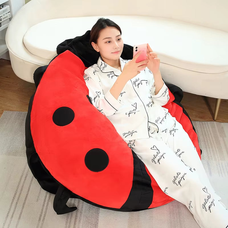 Oversize Wearable Ladybug Plush:  Stuffed Cushion for Cosplay, Gifting, and Soft Body Support