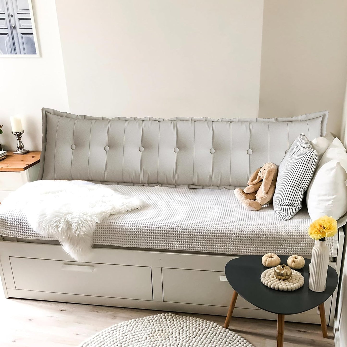 King Size Headboard Alignment Pillow: Luxury Backrest for Bed, Reading, and Full Spinal Support