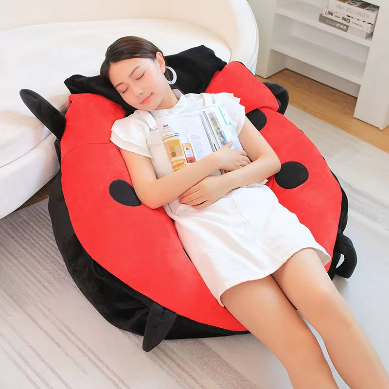 Oversize Wearable Ladybug Plush:  Stuffed Cushion for Cosplay, Gifting, and Soft Body Support