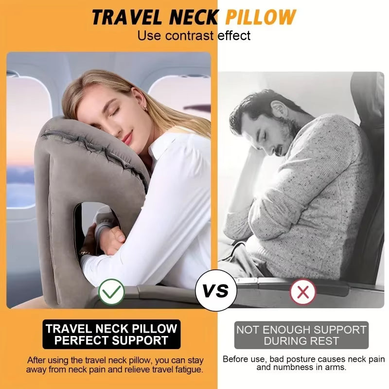 The Dynamic Traveler: Inflatable Neck & Head Support for Seamless Alignment on the Go