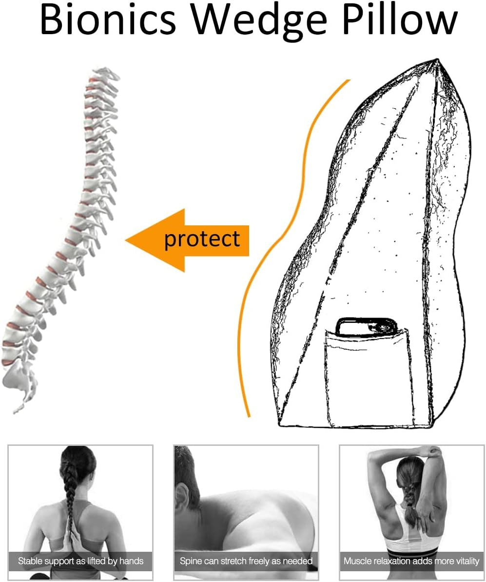 King Size Triangular Headboard Alignment Wedge: Large Bolster for Daybed, Reading, and Full Spinal Support