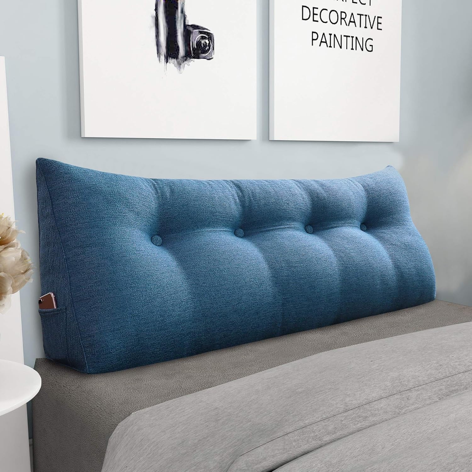 King Size Triangular Headboard Alignment Wedge: Large Bolster for Daybed, Reading, and Full Spinal Support